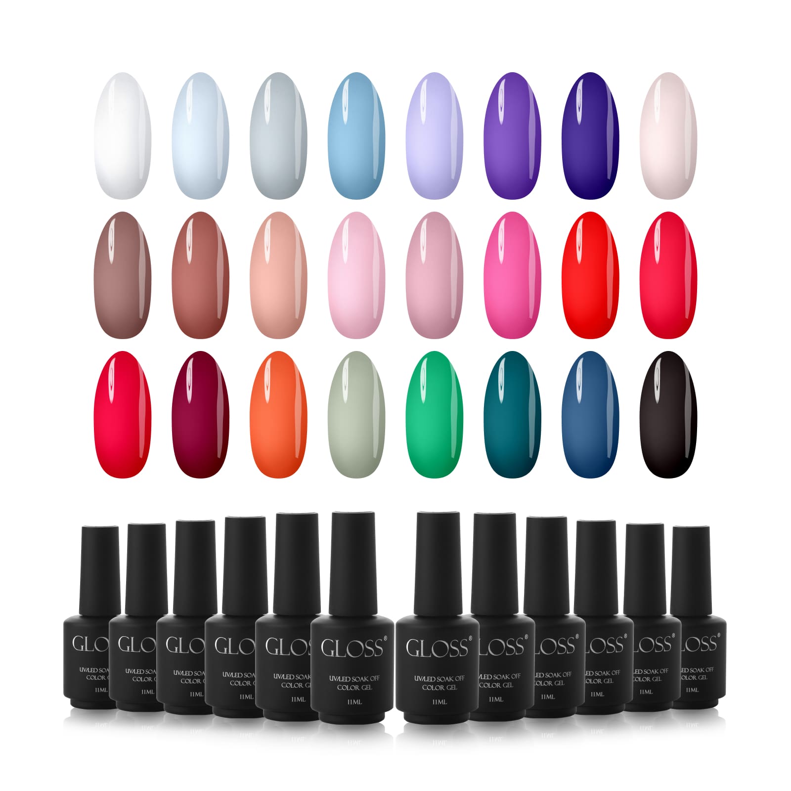 GLOSS Color gel set, 24 pcs (11 ml)